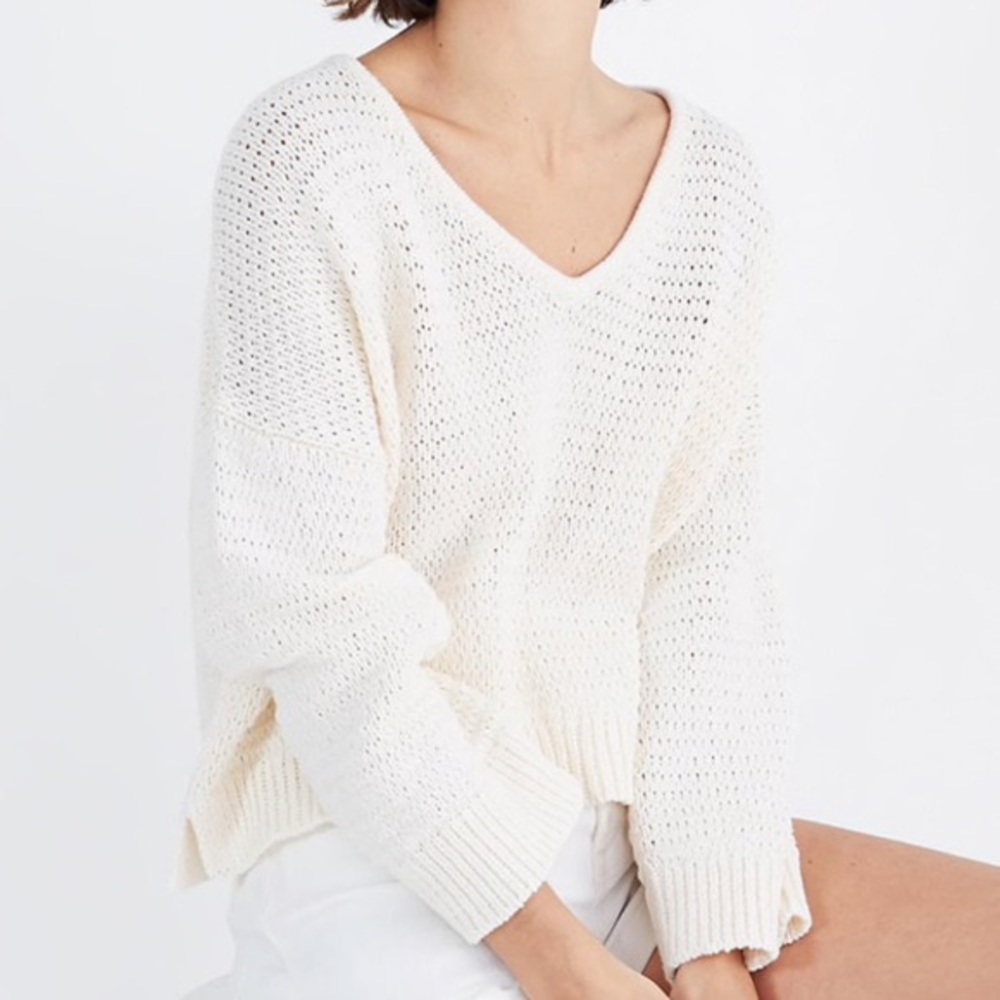 Madewell Breezeway Sweater XS cream, NWOT